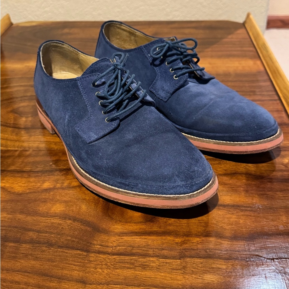 Cole Haan Navy Suede Oxfords